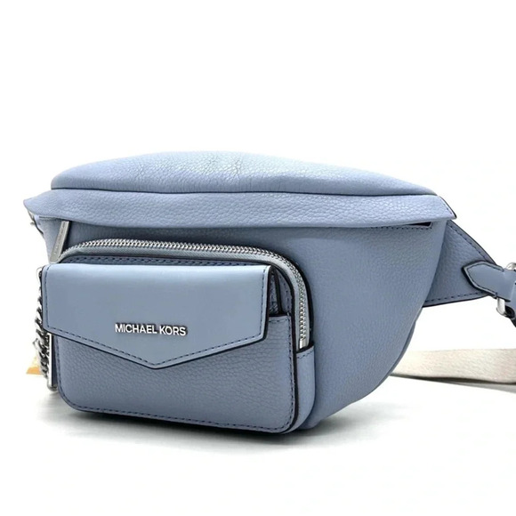 Michael Kors Maisie Large 2 in 1 Sling Pack Crossbody Bag Pale Blue (NWT) - Picture 1 of 11